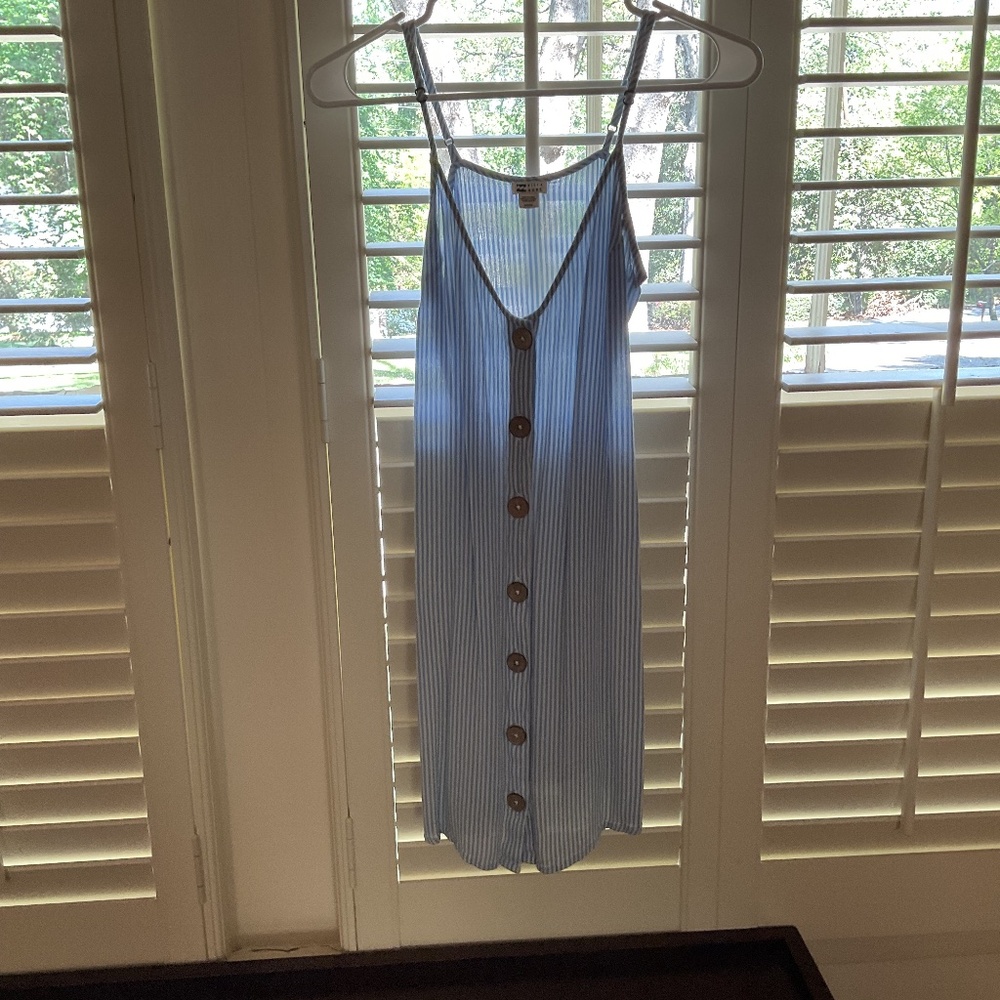 Billabong Swim Cover Up / Dress   Small   Blue and White